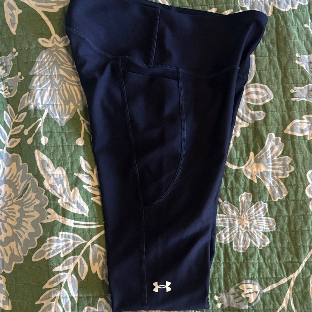 Under Armour Kids Compression Heatgear Navy Leggings size Small